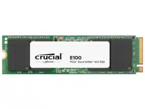 Crucial CT1000E100SSD8 E100 SSD, 1 TB, M.2 NVMe, PCIe Gen4, 3D NAND, 5000/ 3000 MB/s