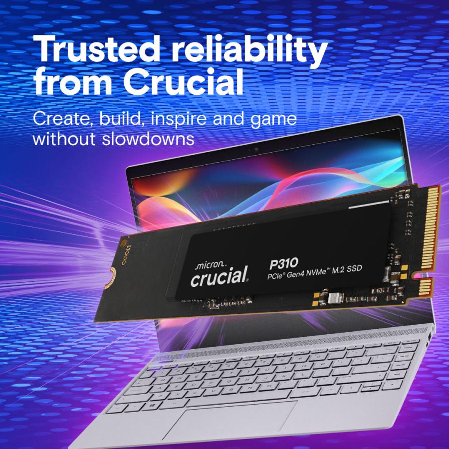 Crucial CT500P310SSD8 P310 SSD, 500 GB, M.2 NVMe, PCIe Gen4, 3D NAND, 6600/ 3500 MB/s 5 Crucial CT500P310SSD8 P310 SSD, 500 GB, M.2 NVMe, PCIe Gen4, 3D NAND, 6600/ 3500 MB/s - Afbeelding 5
