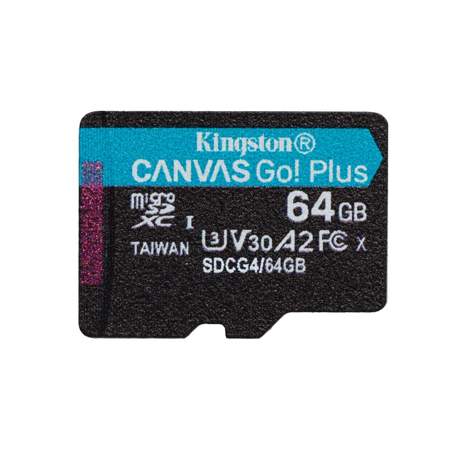 Kingston SDCG4/64GB Canvas Go Plus Gen4 microSDXC + Adapter, 64 GB, Class 10, A2 U3 V30, 200 MB/s 2 Kingston SDCG4/64GB Canvas Go Plus Gen4 microSDXC + Adapter, 64 GB, Class 10, A2 U3 V30, 200 MB/s - Afbeelding 2