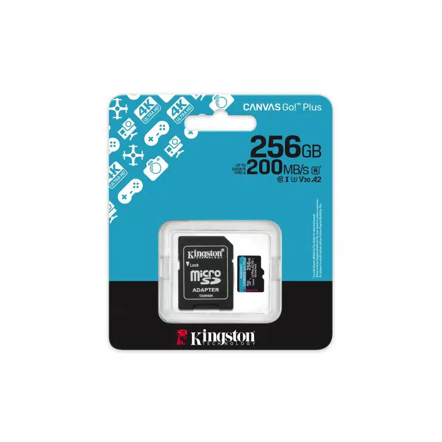 Kingston SDCG4/256GB Canvas Go! Plus microSDXC w/ adapter, 256 GB, 200MB/s A2 U3 V30 Class 10, UHS-I 5 Kingston SDCG4/256GB Canvas Go! Plus microSDXC w/ adapter, 256 GB, 200MB/s A2 U3 V30 Class 10, UHS-I - Afbeelding 5