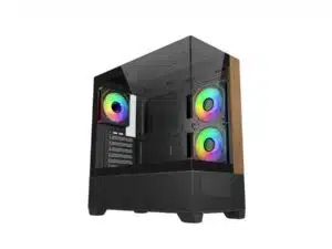 Cooler Master E690-KHNN-S00 Elite 690 WOOD Black, 270° Full-View Tempered Glass, Seamless Bevel