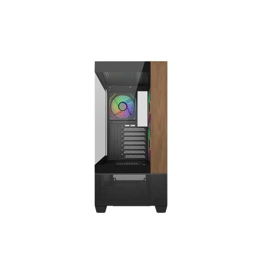 Cooler Master E690-KHNN-S00 Elite 690 WOOD Black, 270° Full-View Tempered Glass, Seamless Bevel 2 Cooler Master E690-KHNN-S00 Elite 690 WOOD Black, 270° Full-View Tempered Glass, Seamless Bevel - Afbeelding 2
