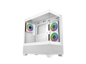 Cooler Master E690-WHNN-S00 Elite 690 WOOD White, 270° Full-View Tempered Glass, Seamless Bevel