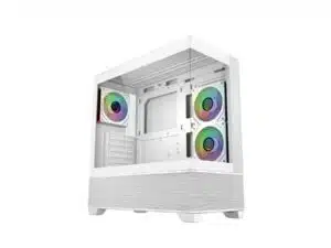 Cooler Master E690-WHNN-S00 Elite 690 WOOD White, 270° Full-View Tempered Glass, Seamless Bevel