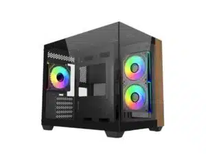 Cooler Master E481-KHNN-S00 Elite 481 WOOD Black, mATX, Front Panel, 70° Full-View Tempered Glass