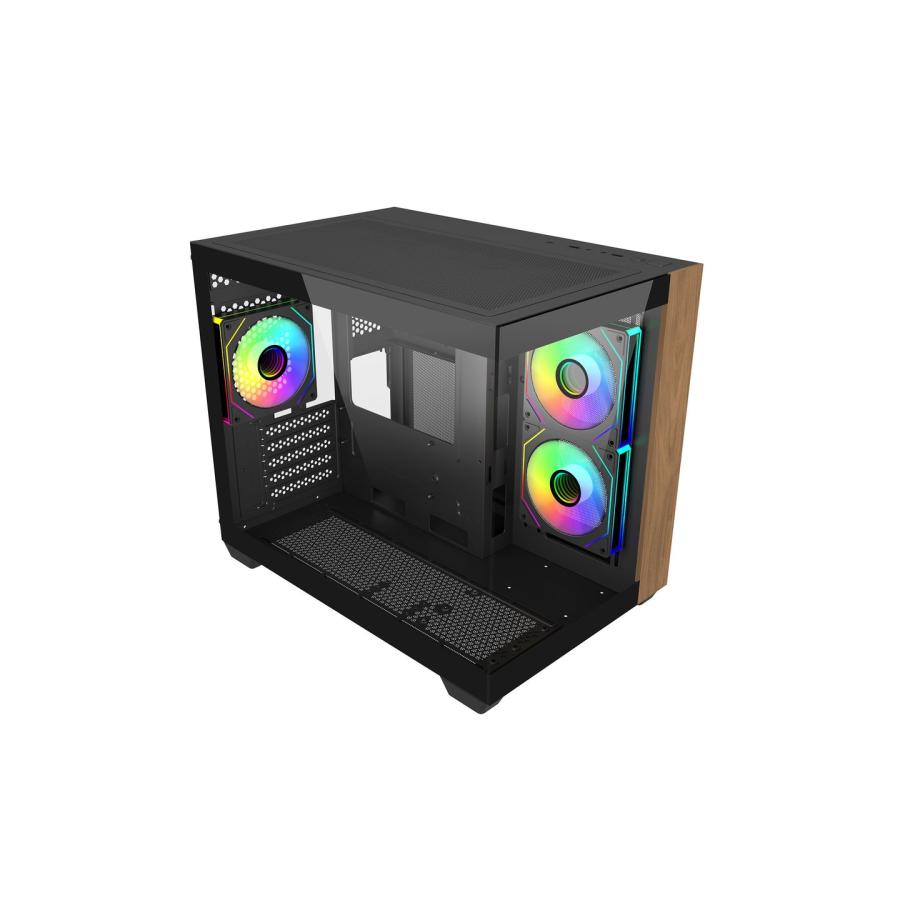Cooler Master E481-KHNN-S00 Elite 481 WOOD Black, mATX, Front Panel, 70° Full-View Tempered Glass 3 Cooler Master E481-KHNN-S00 Elite 481 WOOD Black, mATX, Front Panel, 70° Full-View Tempered Glass - Afbeelding 3