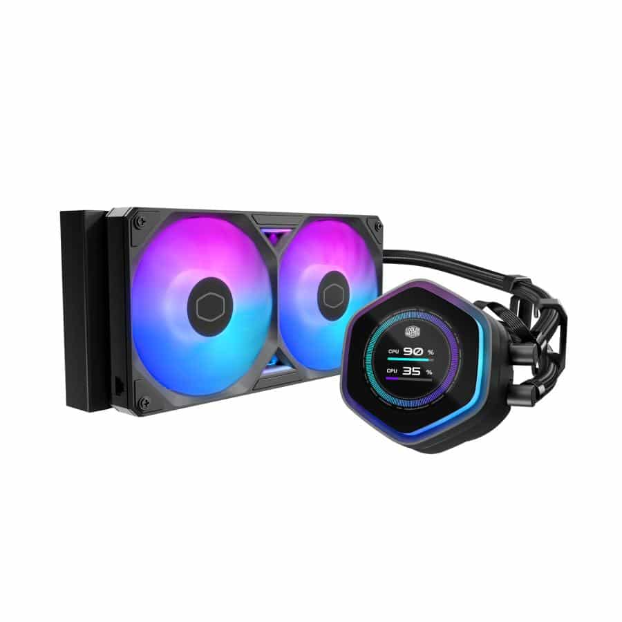 Cooler Master MLX-D24M-A25SZ-L1 Atmos II LCD Black, 240mm, 2x 120mm Sickleflow edge 1 Cooler Master MLX-D24M-A25SZ-L1 Atmos II LCD Black, 240mm, 2x 120mm Sickleflow edge