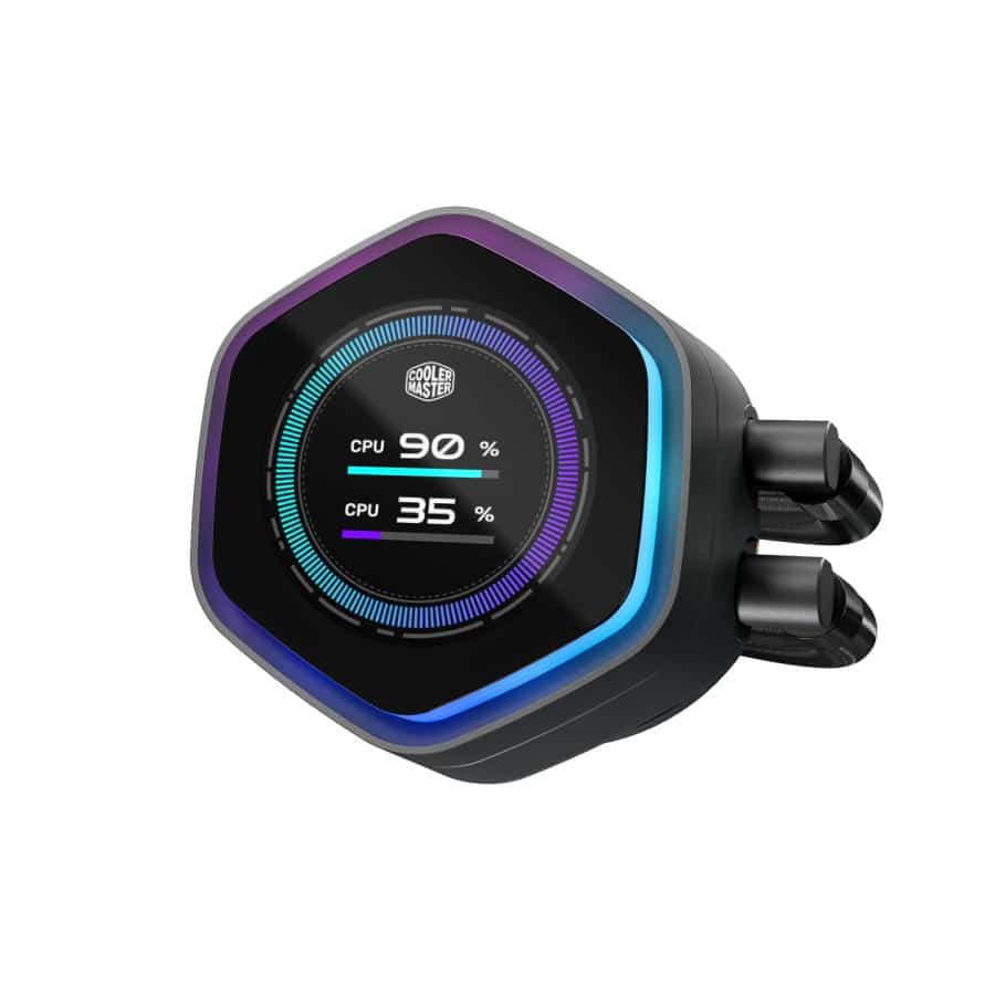 Cooler Master MLX-D24M-A25SZ-L1 Atmos II LCD Black, 240mm, 2x 120mm Sickleflow edge 2 Cooler Master MLX-D24M-A25SZ-L1 Atmos II LCD Black, 240mm, 2x 120mm Sickleflow edge - Afbeelding 2