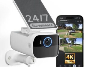 Safemo SC1 SolarCam, 4K UHD Video, 8× Zoom,132° View, Night Vision, Wi-FI 2.4 Ghz, 1.5W solar, Whi