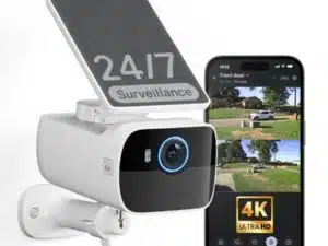Safemo SC1 SolarCam, 4K UHD Video, 8× Zoom,132° View, Night Vision, Wi-FI 2.4 Ghz, 1.5W solar, Whi