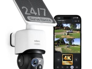 Safemo ST1 SolarCam 4K UHD Video, 8x Zoom,132° View, Night Vision, Wi-FI 2.4 Ghz, 3W solar, White