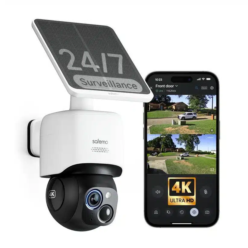 Safemo ST1 SolarCam 4K UHD Video, 8x Zoom,132° View, Night Vision, Wi-FI 2.4 Ghz, 3W solar, White 1 Safemo ST1 SolarCam 4K UHD Video, 8x Zoom,132° View, Night Vision, Wi-FI 2.4 Ghz, 3W solar, White
