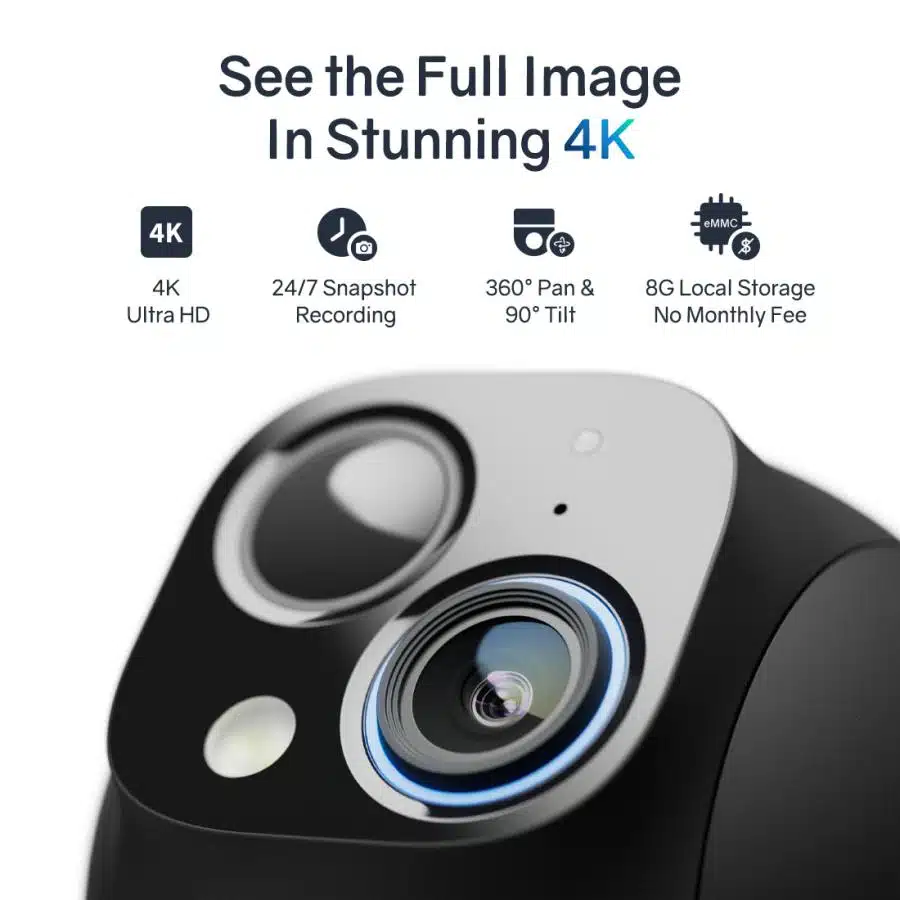 Safemo ST1 SolarCam 4K UHD Video, 8x Zoom,132° View, Night Vision, Wi-FI 2.4 Ghz, 3W solar, White 2 Safemo ST1 SolarCam 4K UHD Video, 8x Zoom,132° View, Night Vision, Wi-FI 2.4 Ghz, 3W solar, White - Afbeelding 2