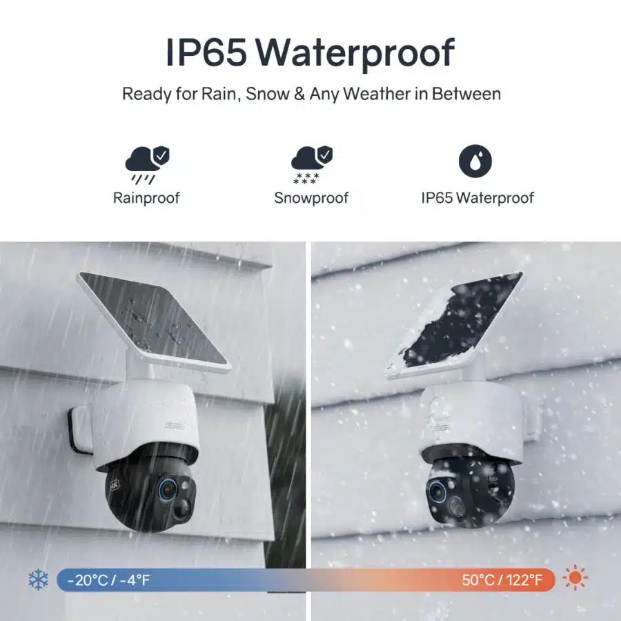 Safemo ST1 SolarCam 4K UHD Video, 8x Zoom,132° View, Night Vision, Wi-FI 2.4 Ghz, 3W solar, White 4 Safemo ST1 SolarCam 4K UHD Video, 8x Zoom,132° View, Night Vision, Wi-FI 2.4 Ghz, 3W solar, White - Afbeelding 4