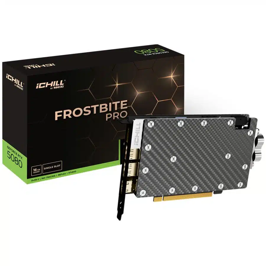 INNO3D C50803-16D7X-1760FBP GeForce RTX 5080 iChill FROSTBITE PRO, 16GB, GDDR7, 256-bit, 30Gbps 1 INNO3D C50803-16D7X-1760FBP GeForce RTX 5080 iChill FROSTBITE PRO, 16GB, GDDR7, 256-bit, 30Gbps