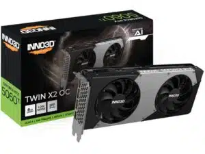 INNO3D N506T2-08D7X-193075N GeForce RTX 5060Ti Twin X2OC, 8GB GDDR7, 128-bit, 2602 Mhz, 448 GB/s