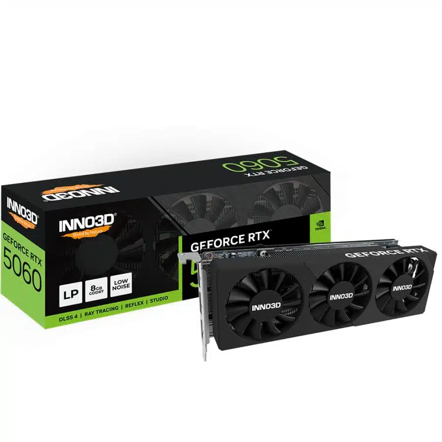 INNO3D N5060L-08D7-17941616 GeForce RTX 5060 X3LP, 8GB GDDR7, 128-bit, 2497 Mhz, 28Gbps 1 INNO3D N5060L-08D7-17941616 GeForce RTX 5060 X3LP, 8GB GDDR7, 128-bit, 2497 Mhz, 28Gbps