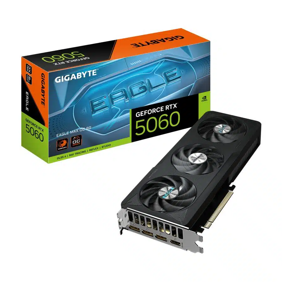 Gigabyte GV-N5060EAGLEMAX OC-8GD GeForce RTX 5060 EAGLE MAX OC 8G, 8GB GDDR7, 128 bit, PCIe 5.0 1 Gigabyte GV-N5060EAGLEMAX OC-8GD GeForce RTX 5060 EAGLE MAX OC 8G, 8GB GDDR7, 128 bit, PCIe 5.0