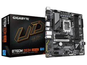 Gigabyte B760M DS3H GEN5, mATX, Intel LGA1700, B760, DDR5, 2x M2. 2.5 GbE LAN, USB 3.2 Gen 2