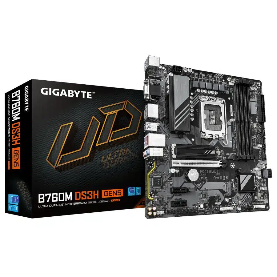 Gigabyte B760M DS3H GEN5, mATX, Intel LGA1700, B760, DDR5, 2x M2. 2.5 GbE LAN, USB 3.2 Gen 2 1 Gigabyte B760M DS3H GEN5, mATX, Intel LGA1700, B760, DDR5, 2x M2. 2.5 GbE LAN, USB 3.2 Gen 2