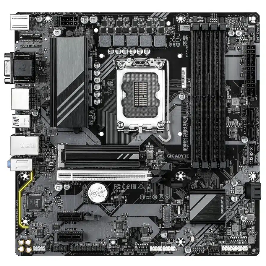 Gigabyte B760M DS3H GEN5, mATX, Intel LGA1700, B760, DDR5, 2x M2. 2.5 GbE LAN, USB 3.2 Gen 2 2 Gigabyte B760M DS3H GEN5, mATX, Intel LGA1700, B760, DDR5, 2x M2. 2.5 GbE LAN, USB 3.2 Gen 2 - Afbeelding 2