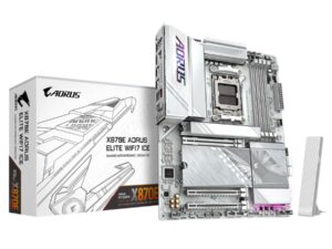 Gigabyte X870E A ELITE WF7 ICE AORUS ELITE WIFI7 ICE, ATX, AMD AM5, DDR5, PCIe 5.0, 2.5 Gbe, USB 4