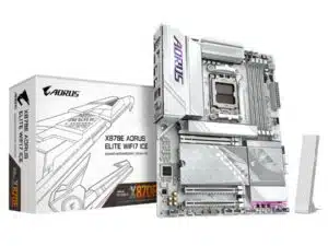 Gigabyte X870E A ELITE WF7 ICE AORUS ELITE WIFI7 ICE, ATX, AMD AM5, DDR5, PCIe 5.0, 2.5 Gbe, USB 4