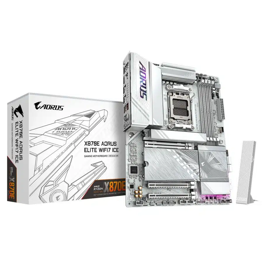 Gigabyte X870E A ELITE WF7 ICE AORUS ELITE WIFI7 ICE, ATX, AMD AM5, DDR5, PCIe 5.0, 2.5 Gbe, USB 4 1 Gigabyte X870E A ELITE WF7 ICE AORUS ELITE WIFI7 ICE, ATX, AMD AM5, DDR5, PCIe 5.0, 2.5 Gbe, USB 4