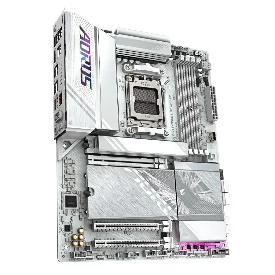 Gigabyte X870E A ELITE WF7 ICE AORUS ELITE WIFI7 ICE, ATX, AMD AM5, DDR5, PCIe 5.0, 2.5 Gbe, USB 4 3 Gigabyte X870E A ELITE WF7 ICE AORUS ELITE WIFI7 ICE, ATX, AMD AM5, DDR5, PCIe 5.0, 2.5 Gbe, USB 4 - Afbeelding 3