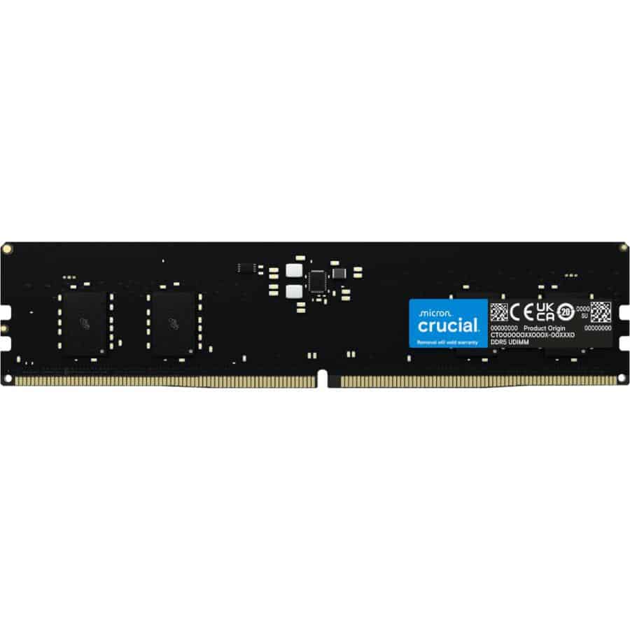 Crucial CT32G56C46U5 U-DIMM, 1x 32 GB, DDR5, 5600 MHz, CL46, 1.1v, Black 1 Crucial CT32G56C46U5 U-DIMM, 1x 32 GB, DDR5, 5600 MHz, CL46, 1.1v, Black