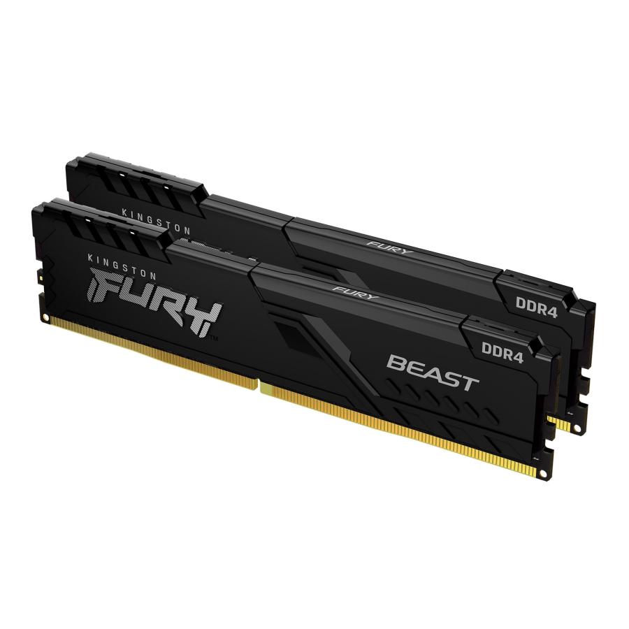 Kingston KF432C16BB1K2/32 FURY Beast DIMM Kit, 32GB, DDR4, 3200 Mhz, CL16, 1Gx8 Black, 288-pin 1 Kingston KF432C16BB1K2/32 FURY Beast DIMM Kit, 32GB, DDR4, 3200 Mhz, CL16, 1Gx8 Black, 288-pin