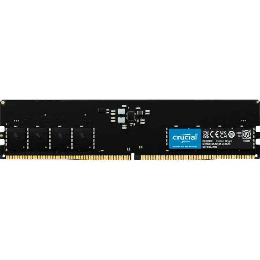 Crucial CT16G48C40U5 DIMM, 1x 16 GB, DDR5, 4800 Mhz, CL40, 1.1v, 16Gbit 1 Crucial CT16G48C40U5 DIMM, 1x 16 GB, DDR5, 4800 Mhz, CL40, 1.1v, 16Gbit