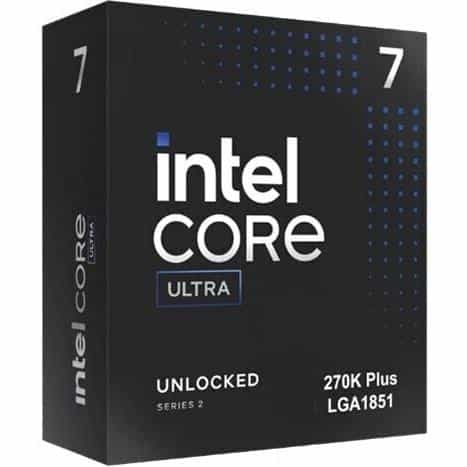 Intel BX80768270K Core Ultra 7 270K Plus CPU LGA 1851, Arrow Lake, 5,5 GHz, 24-Core, boxed 1 Intel BX80768270K Core Ultra 7 270K Plus CPU LGA 1851, Arrow Lake, 5,5 GHz, 24-Core, boxed
