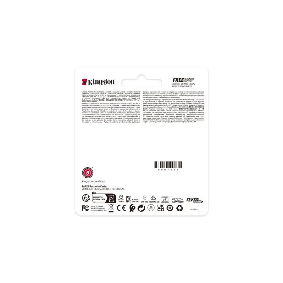 Kingston SNV3SM3/1T0 1000G NV3 SSD, 1 TB, M.2 2230, NVMe 6000 MB/s 4 Kingston SNV3SM3/1T0 1000G NV3 SSD, 1 TB, M.2 2230, NVMe 6000 MB/s - Afbeelding 4