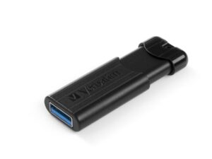 Verbatim 49320 PinStripe 3.0 USB Drive, 256 GB, USB Type-A, 3.2 Gen 1, Slide, 7 g, Black