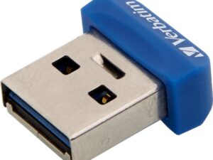Verbatim 98711 Store "n" Stay NANO USB 3.0 Drive, 64 GB, USB Type-A, 3.2 Gen 1, Cap, 3 g, Blue