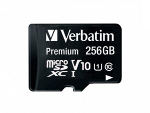 Verbatim 44087 Micro SDCX Premium U1, 256 GB, MicroSDXC, Class 10, UHS-I, 90 MB/s, 10 MB/s