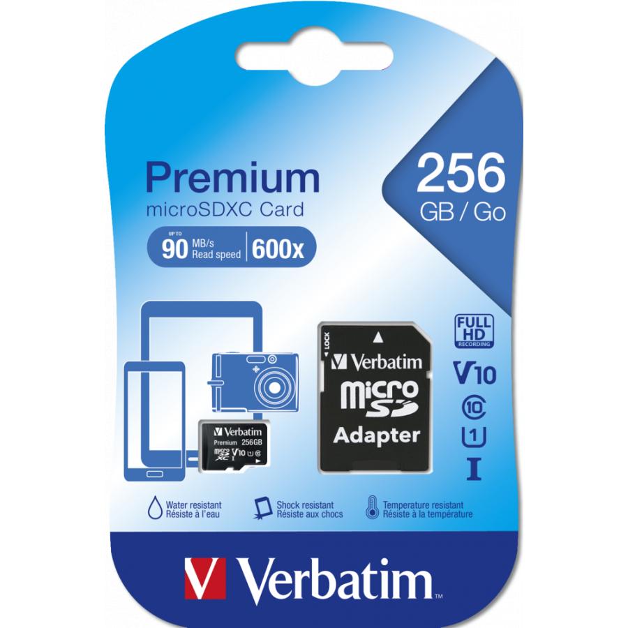 Verbatim 44087 Micro SDCX Premium U1, 256 GB, MicroSDXC, Class 10, UHS-I, 90 MB/s, 10 MB/s 3 Verbatim 44087 Micro SDCX Premium U1, 256 GB, MicroSDXC, Class 10, UHS-I, 90 MB/s, 10 MB/s - Afbeelding 3