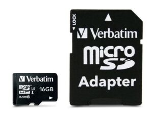 Verbatim 44082 Micro SDHC Premium, 16 GB, MicroSDHC, Class 10, 10 MB/s, 10 MB/s, Black