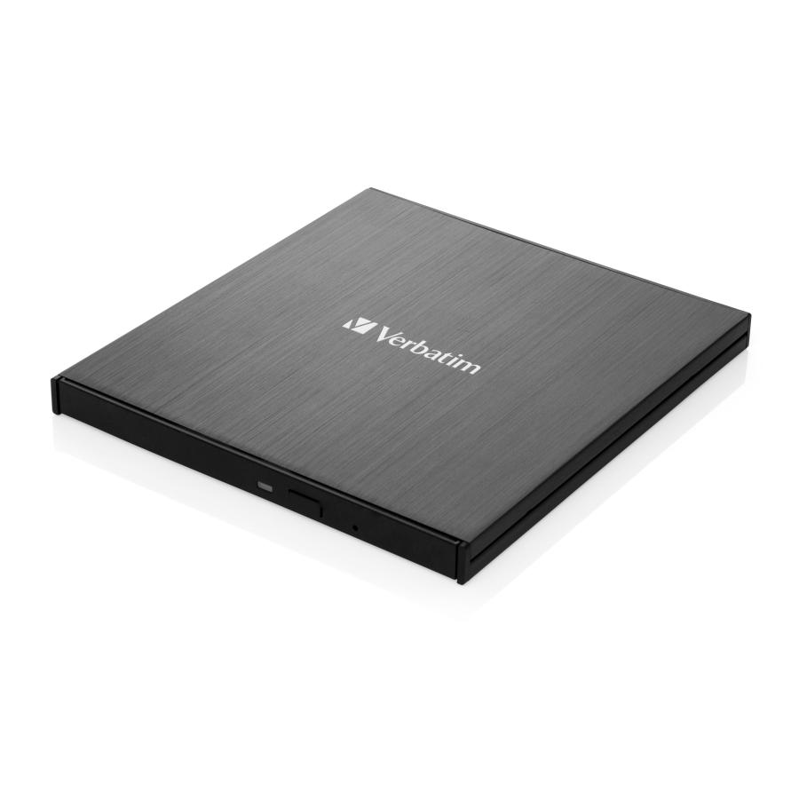 Verbatim 43886 SlimLine CD/DVD±RW Writer, USB 3.2 Gen 1, CD-R, CD-RW, DVD+R, Black, Tray 1 Verbatim 43886 SlimLine CD/DVD±RW Writer, USB 3.2 Gen 1, CD-R, CD-RW, DVD+R, Black, Tray