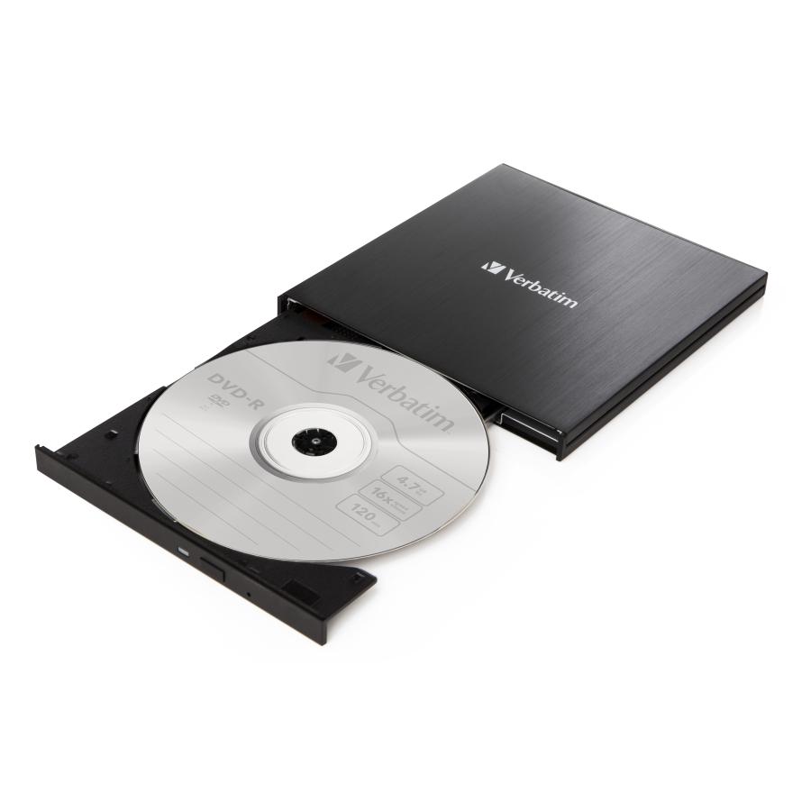 Verbatim 43886 SlimLine CD/DVD±RW Writer, USB 3.2 Gen 1, CD-R, CD-RW, DVD+R, Black, Tray 2 Verbatim 43886 SlimLine CD/DVD±RW Writer, USB 3.2 Gen 1, CD-R, CD-RW, DVD+R, Black, Tray - Afbeelding 2