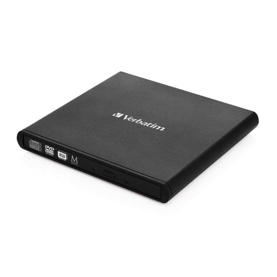 Verbatim 98938 External Slimline CD/DVD Rewriter, USB 2.0, Black, Dual-Layer, DVD-RAM, DVD-ROM 1 Verbatim 98938 External Slimline CD/DVD Rewriter, USB 2.0, Black, Dual-Layer, DVD-RAM, DVD-ROM