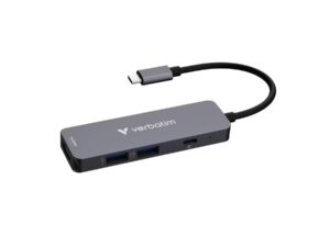 Verbatim 32155 USB-C Essentials Multiport Hub, HDMI, 3840x2160p, USB Type-C PD, USB Type-A 3.2 Gen 1