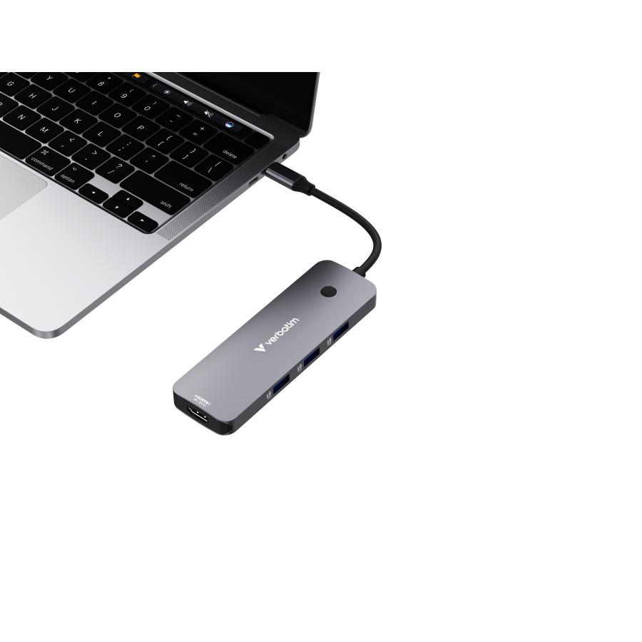 Verbatim 32151 CMH-08 Pro USB-C Multiport Hub, 8-port, HDMI, USB 3.2 Gen 1, MicroSD, SD, Silver 3 Verbatim 32151 CMH-08 Pro USB-C Multiport Hub, 8-port, HDMI, USB 3.2 Gen 1, MicroSD, SD, Silver - Afbeelding 3