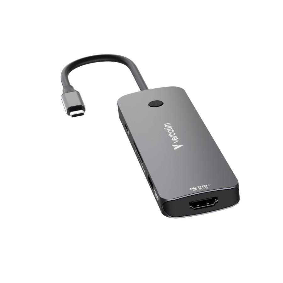 Verbatim 32151 CMH-08 Pro USB-C Multiport Hub, 8-port, HDMI, USB 3.2 Gen 1, MicroSD, SD, Silver 4 Verbatim 32151 CMH-08 Pro USB-C Multiport Hub, 8-port, HDMI, USB 3.2 Gen 1, MicroSD, SD, Silver - Afbeelding 4