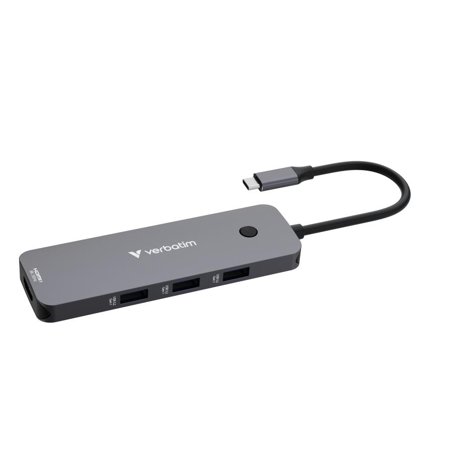 Verbatim 32151 CMH-08 Pro USB-C Multiport Hub, 8-port, HDMI, USB 3.2 Gen 1, MicroSD, SD, Silver 5 Verbatim 32151 CMH-08 Pro USB-C Multiport Hub, 8-port, HDMI, USB 3.2 Gen 1, MicroSD, SD, Silver - Afbeelding 5