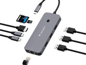 Verbatim 32152 CMH-09 USB-C Pro Multiport Hub, 9-port, HDMI, RJ-45, USB 3.2 Gen 1, MicroSD, SD