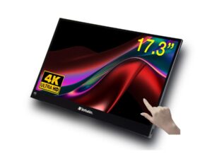 Verbatim 32239 Portable Touchscreen Monitor Ultra HD 4K, 17.3", 3840 x 2160p, IPS, LED, 400 cd/m²