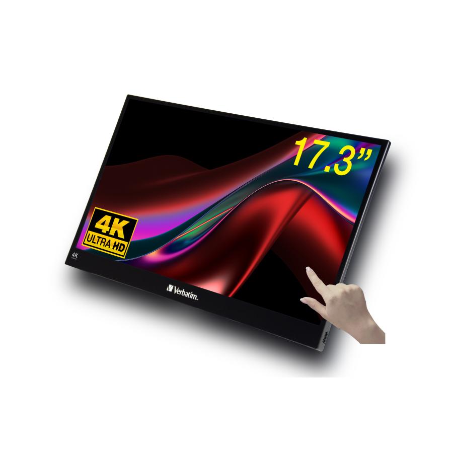 Verbatim 32239 Portable Touchscreen Monitor Ultra HD 4K, 17.3", 3840 x 2160p, IPS, LED, 400 cd/m² 1 Verbatim 32239 Portable Touchscreen Monitor Ultra HD 4K, 17.3", 3840 x 2160p, IPS, LED, 400 cd/m²