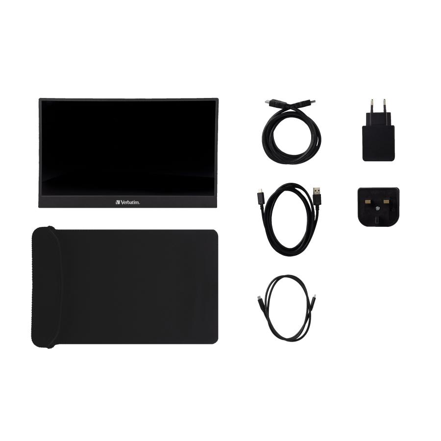 Verbatim 49590 14" Portable Monitor, 35.6 cm, 1920x1080 pixels, Full HD, LCD, 6 ms, Black 3 Verbatim 49590 14" Portable Monitor, 35.6 cm, 1920x1080 pixels, Full HD, LCD, 6 ms, Black - Afbeelding 3
